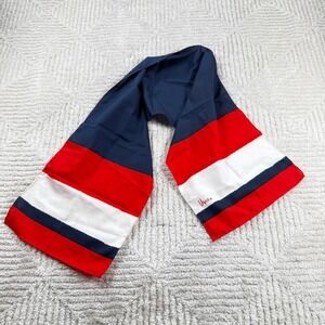 Vera Neumann Scarf Navy Blue Red White Colorblock Nautical Vintage Preppy Retro